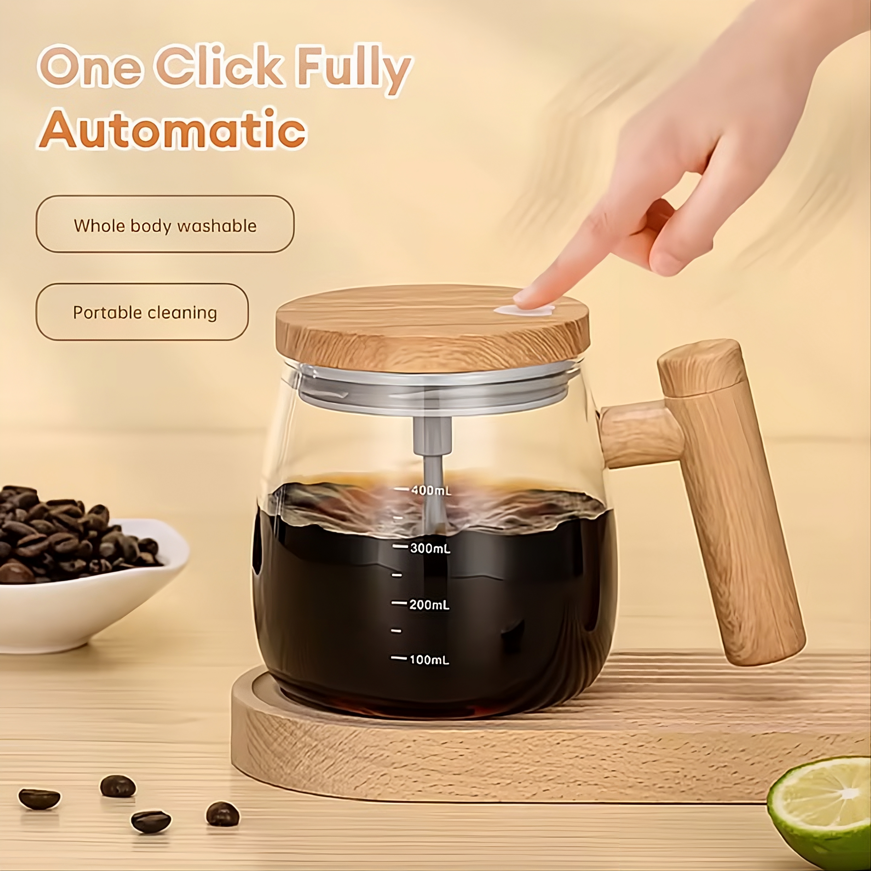 Electric Automatic Mixing Cup 400ml Coffee